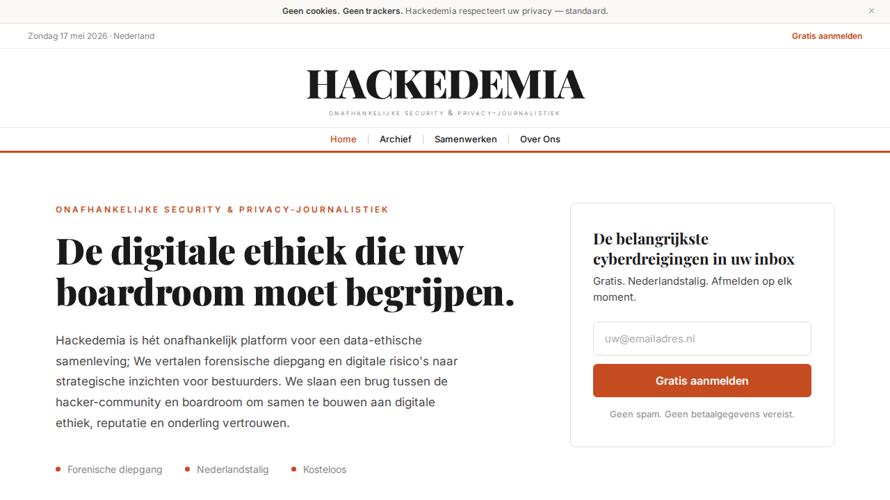 Screenshot https://hackedemia.nl/