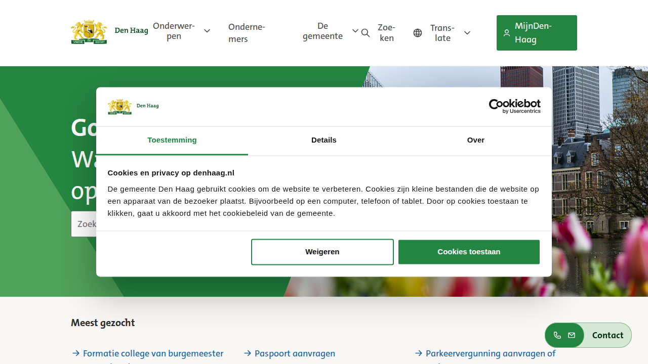Screenshot https://denhaag.nl/