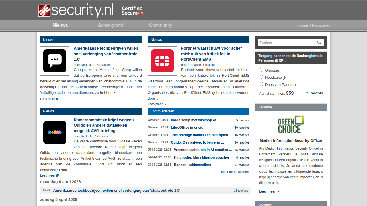 Screenshot https://security.nl/